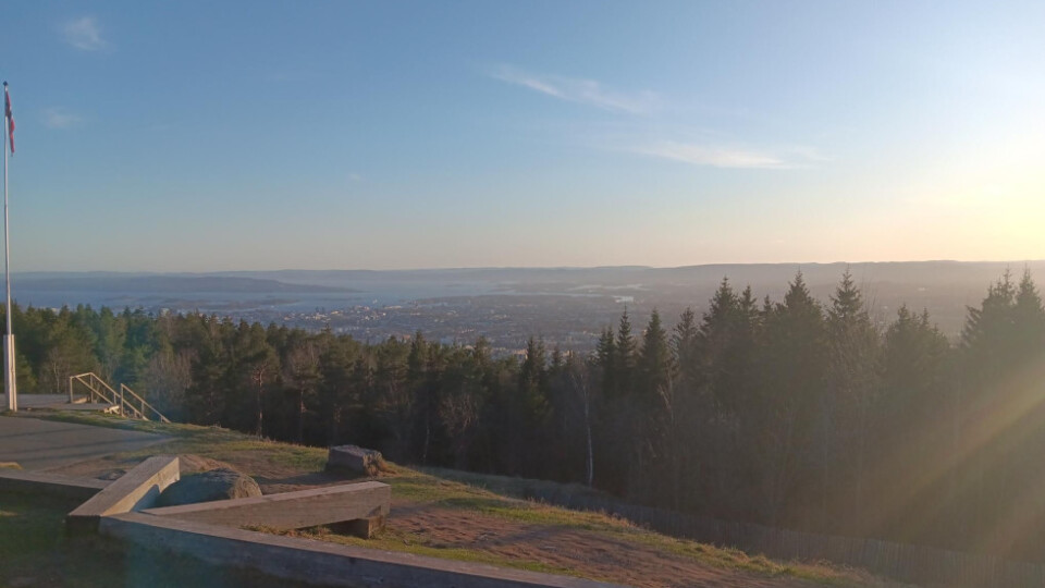 A view looking down over Oslo from the top of Grefsenkollen
